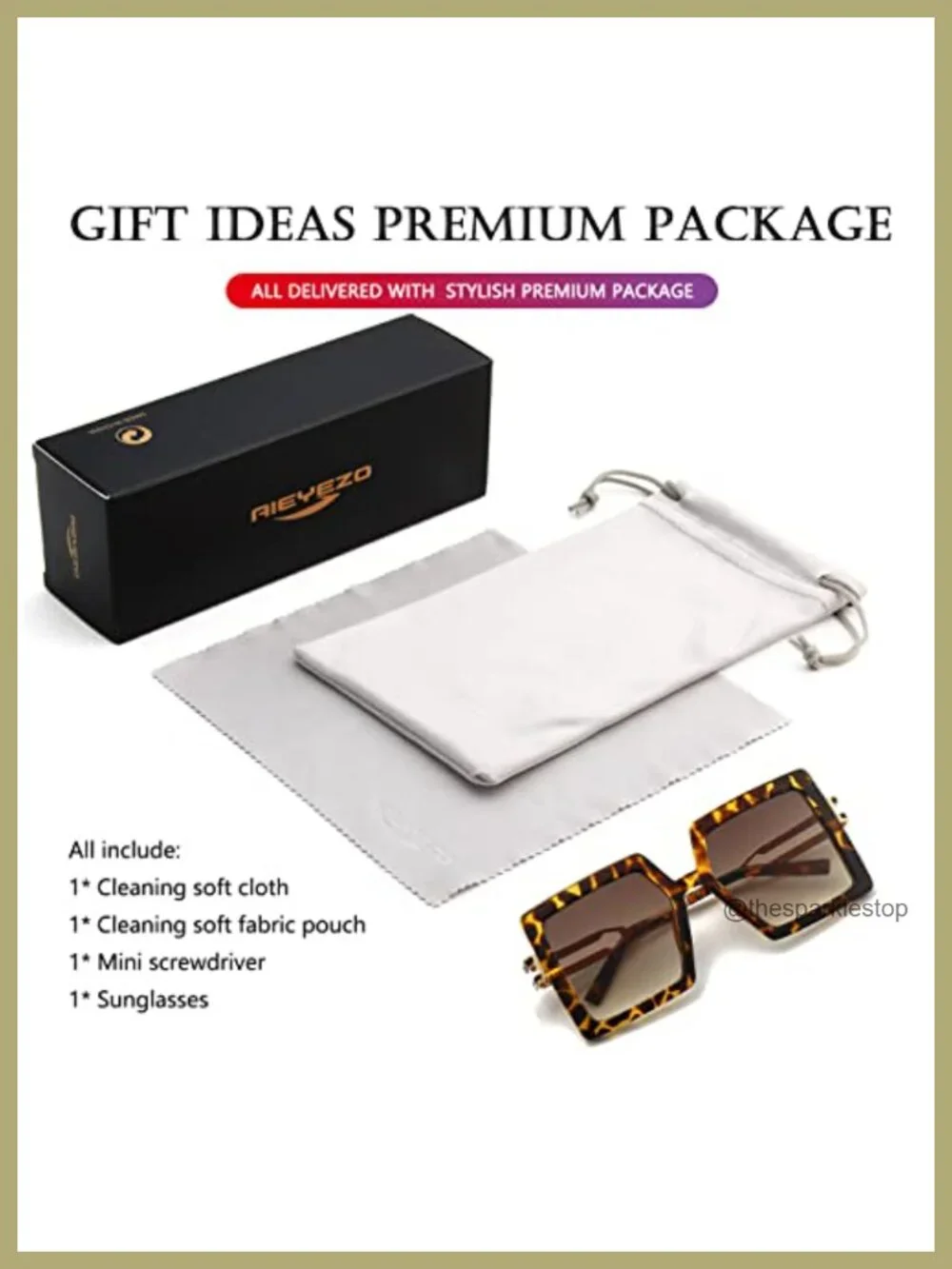 Oversized Square Sunglasses for Women UV400 Protection Retro Style